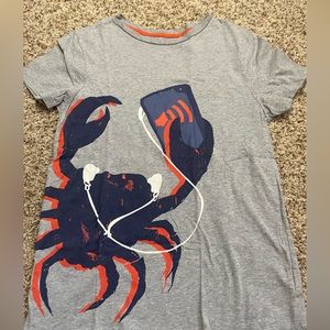 Boden shirt 13/14 gray with crab